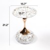 Syemin End Tables Mermaid Tail End Coffee Table Round Side Table Minimalist Accent Table for Small Spaces Decoration, White, 15.7"*15.7"*21.2" - 3 of 4