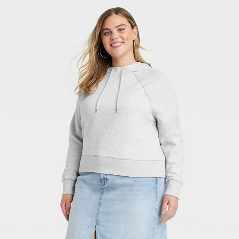 Women's Cropped Hoodie - Wild Fable™ Heather Gray 3x : Target