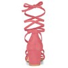 Allegra K Women's Solid Open Toe Lace Up Padded Insole Mid Chunky Heeled Sandals - 3 of 4