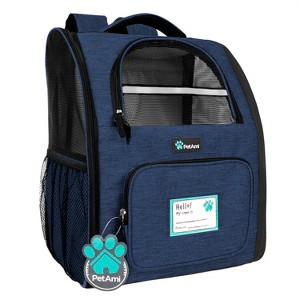 PetAmi Premium Dog Backpack Carrier Small Large Cat Puppies, Ventilated Pet Hiking Travel Bag, Airline Approved Safety Camping Biking - 1 of 4