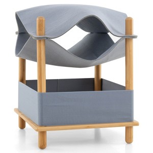 Costway 2-Tier Wooden Cat House Modern Cat Tree w/ Storage Space Small Pet Furniture for Indoor Kittens - 1 of 4
