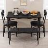 Garvee 4-Person Dining Set, Upholstered Chairs & Bench, Rectangular Kitchen Table Set for Small Space, Apartment, Home, Studio - 2 of 4