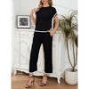 Two Piece Outfits for Women Lounge Set Short Sleeve Jersey Knit Matching Sets Vacation/Airports Outfits - 3 of 4