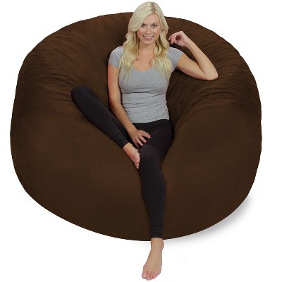 5' Large Bean Bag Chair with Memory Foam Filling and Washable Cover Camel  Brown - Relax Sacks
