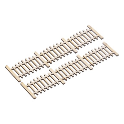Unique Bargains Wood Decorative Miniature Garden DIY Picket Fence 4.25 Inch Wood 2 Pcs