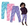 The Pink Picket Fence Girls’ 3-Pack Cotton Leggings – Dinosaur Print Sensory-Friendly Pants – Pack of 3 Super Soft Leggings - 2 of 4