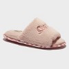 Women's dluxe by dearfoams Super Mom Fur Slide Slippers - Pink - image 2 of 4