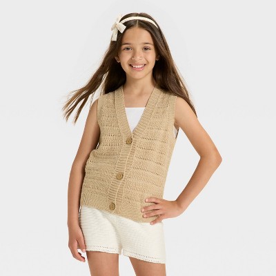 Girls' Button-Front Sweater Vest - Cat & Jack™