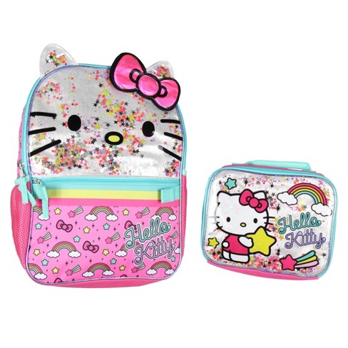 Sanrio Hello Kitty Glitter 2 Piece School Travel Backpack Set For Girls With Lunch Bag Multicoloured Target