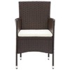vidaXL 4X Poly Rattan Patio Dining Chairs with Cushions - Brown, Ergonomic Outdoor Seating for Garden/Balcony/Patio - 4 of 4