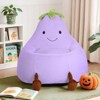 JIONJOY 31" Eggplant-Shaped Toddler Chair - Soft Plush Kids Sofa with Washable Cover, Ages 4-12 - 3 of 4