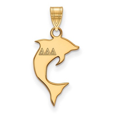 Black Bow Jewelry 14k Yellow Gold Plated Sterling Silver Delta Delta Delta Greek Life Small Pendant