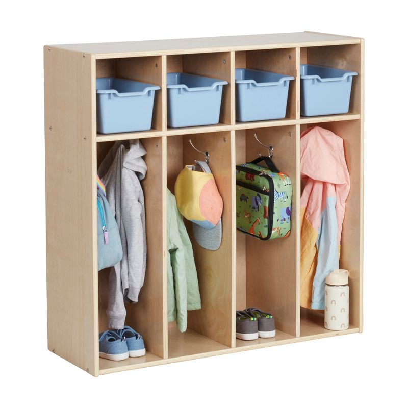 ECR4Kids Streamline 4-Section Coat Locker, Toddler Size, Kids Furniture, 3 of 11