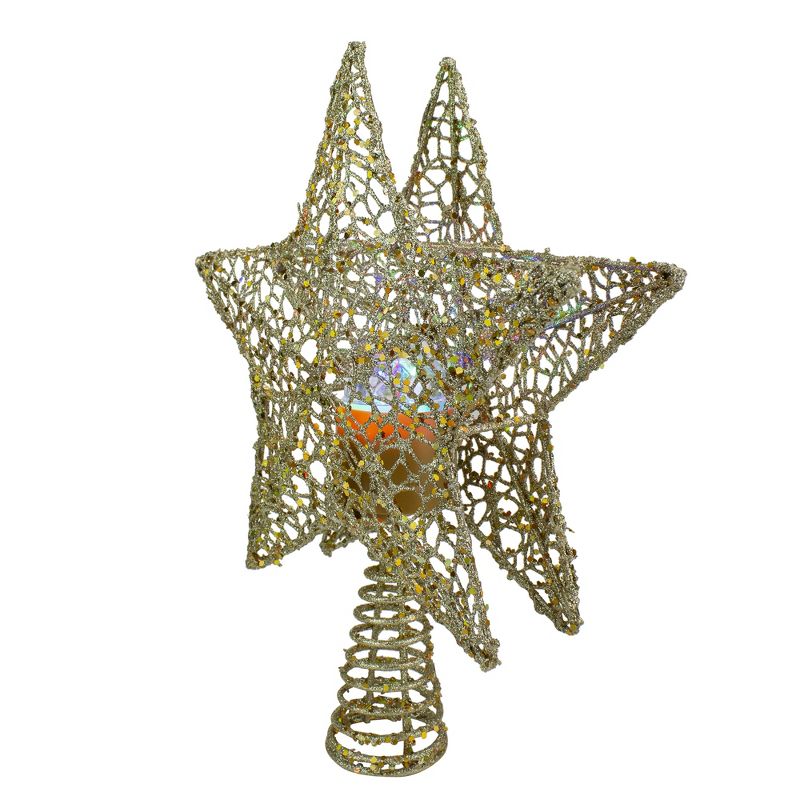 Northlight 13" Lighted Gold Star with Rotating Projector Christmas Tree Topper - Multicolor LED lights, 2 of 7