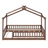 CAVINAS Twin Size Bed Frame, Wood Bed House Bed Frame with Fence, House-Shaped Floor Bed for Kids, Teens, Girls, Boys, Floor Platform Bed - 2 of 4