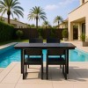 Modern 5 PCS Outdoor Dining Set, Rectangular Dining Table with Umbrella Hole, Dining Armrest Chair with Eco-Friendl HDPE Frame-Coolbibila - 3 of 4