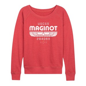 Women's - Alien: Earth - Uscss Maginot Lightweight French Terry Wide Neck Long Sleeve Graphic Shirt - 1 of 3
