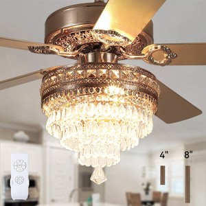 Kviflon 62 inch Crystal Ceiling Fan with Light - 1 of 4