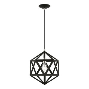 Livex Lighting Ashland 1 - Light Pendant in  Black/Brushed Nickel - 1 of 2