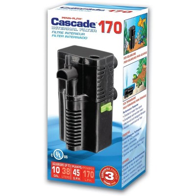 PENN-PLAX Cascade 170 Submersible Aquarium Filter 10 Gallon