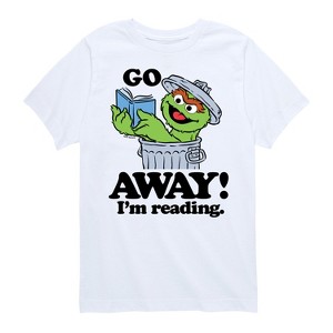 Boys' - Sesame Street - Oscar Go Away Im Reading Short Sleeve Graphic T-Shirt - 1 of 4