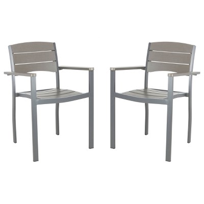 Gerhardt 2pk Stackable Accent Chair - Gray - Safavieh