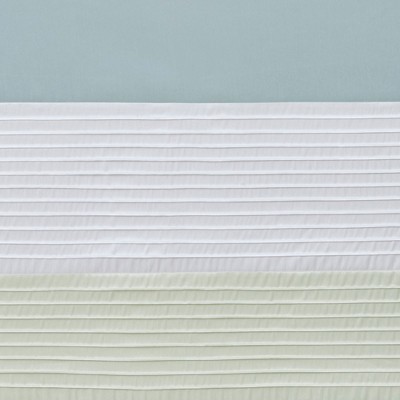Green and Aqua Polyester Pintuck Light-Filtering Curtain Panel