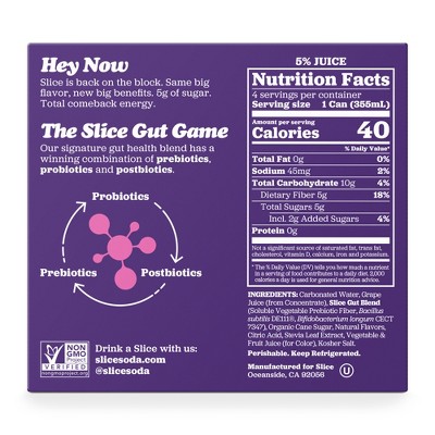 Slice Grape Healthy Soda - 12 fl oz Cans/4pk