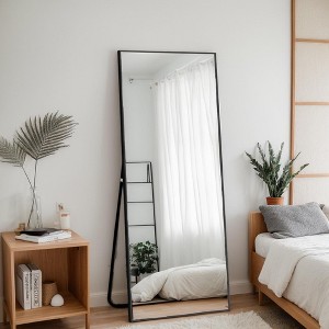 ONWITH 65*24 inch Floor Mirror Full Length Mirror Ultra Thin Aluminum Alloy Frame - 1 of 2