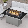 East Oak Brazi 52" Propane Rectangle Outdoor Tabletop Fireplace Gray: Iron Frame, Rust & Heat-Resistant - 2 of 4