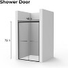 Zevemomo 44"-48"W x 72"H Double Sliding Shower Door, with 1/4" (6mm) Thick Clear Tempered Glass, Noiseless& Shatterproof£¬Stainless Steel Handle,Black - 3 of 4