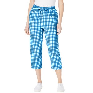 Woman Within Plus Size Petite Seersucker Capri Pant - 1 of 4