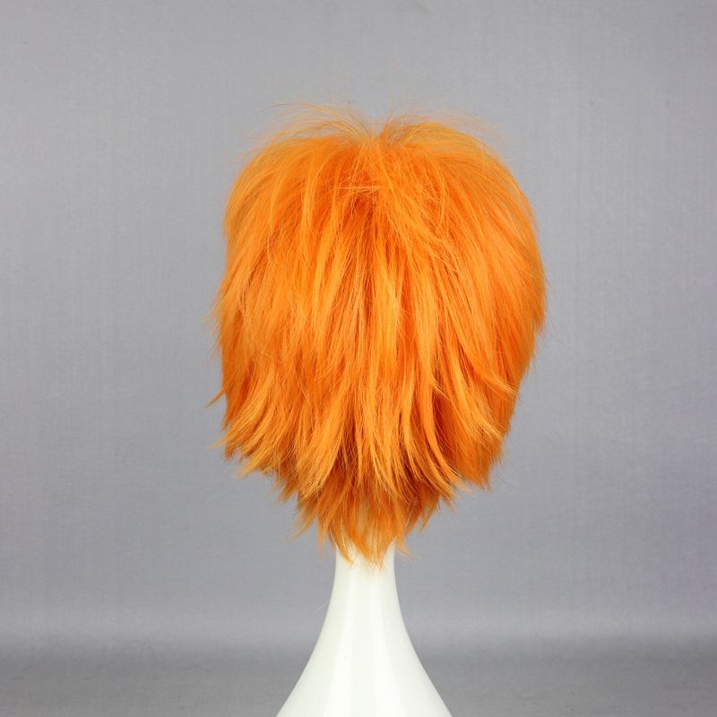 Unique Bargains Women's Wigs 12" Orange with Wig Cap Short Hair, 4 of 7