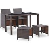 vidaXL Outdoor Furniture Set Brown Steel, Poly Rattan, Polyester, Glass - 2 of 4