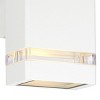Possini Euro Design Modern Outdoor Wall Light Fixture White 2-Light Up Down 10 1/2" Clear Glass Inserts for Exterior Barn Deck House Porch Yard Patio - 3 of 4