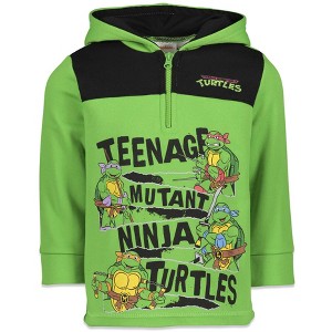 Teenage Mutant Ninja Turtles TMNT Ninja Turtles Little Boys Half-Zip Fleece Pullover Hoodie Green  - 1 of 4