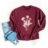 S.W.Smiley Pink Flower Silohuette - Women's Graphic Sweatshirt - 2 of 4
