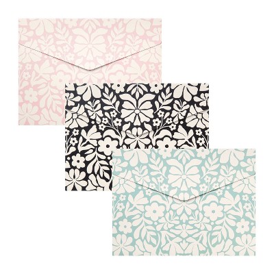 greenroom Paper Folder Document Holders Mirror Floral 3ct