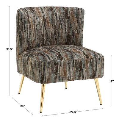 Contemporary Black Slipper Chair with Leopard Fabric