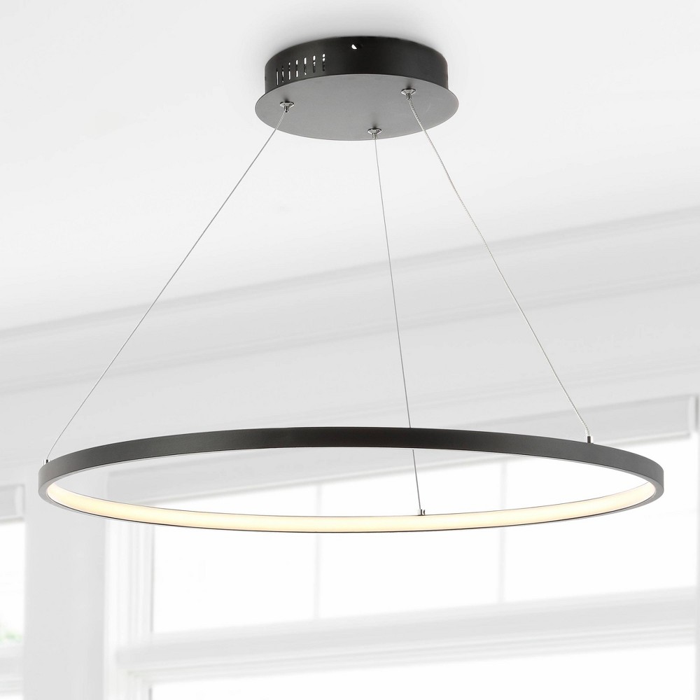 Photos - Chandelier / Lamp 23.75" Brice Brice Modern Bohemian Iron Integrated LED Pendant Black - JON