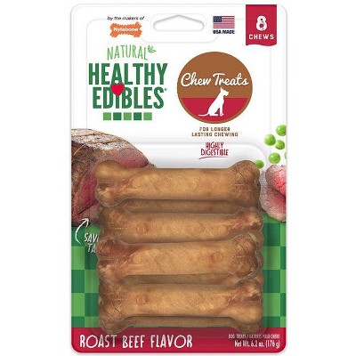 Nylabone Healthy Edibles Wholesome Roast Beef Flavor Dog Chews - Petite(8 Pack)