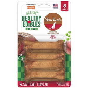 Nylabone Healthy Edibles Wholesome Roast Beef Flavor Dog Chews - Petite(8 Pack) - 1 of 3