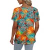 Women's Tops 2025 V Neck Short Sleeve T Shirts Trendy Dressy Vacation Outfits Printed Casual Blouse - 4 of 4