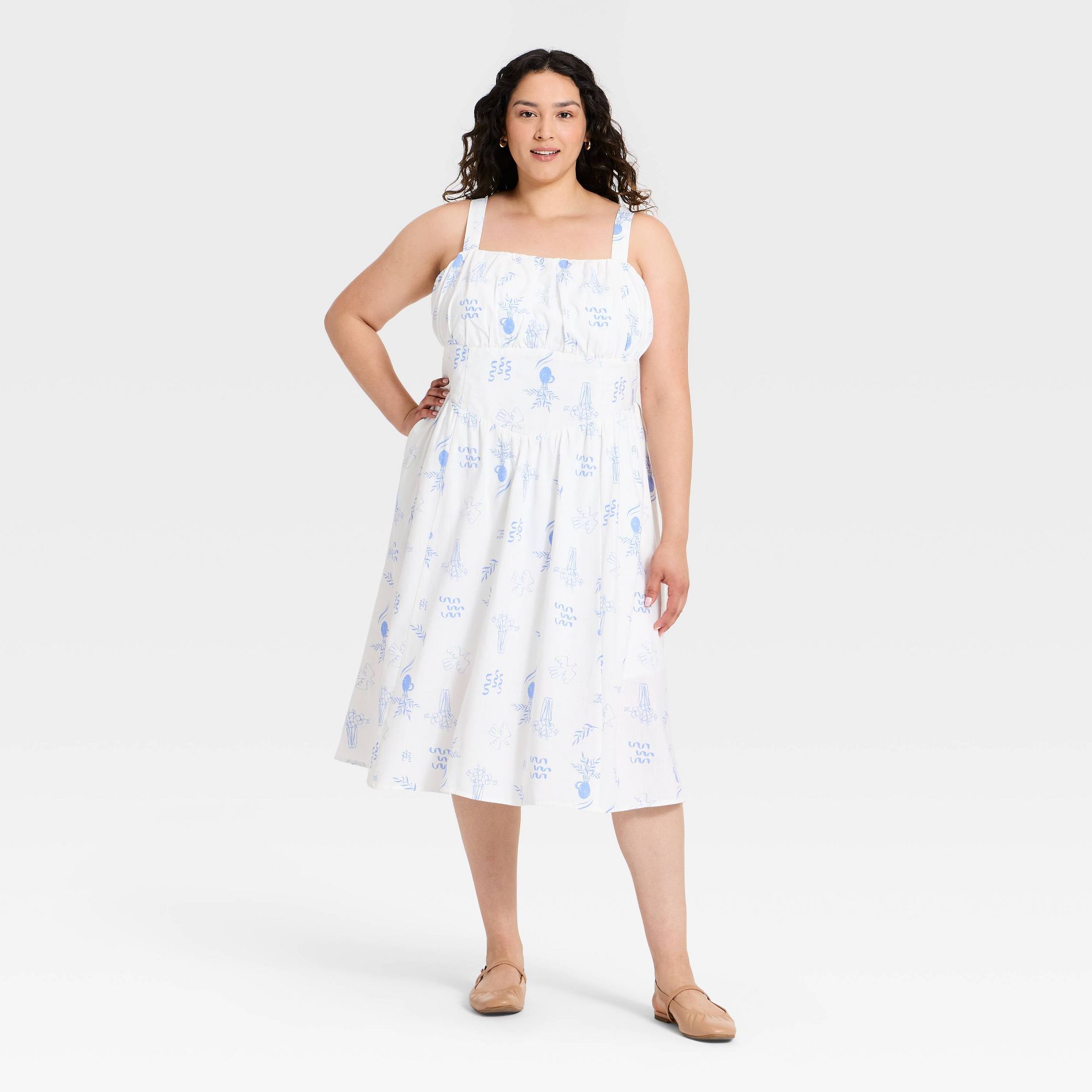 Women's Plus Midi A Line Dresses - Ava & Viv™