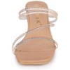 Allegra K Women's Rhinestone Strappy Square Toe Kitten Heel Slide Sandals - 2 of 4