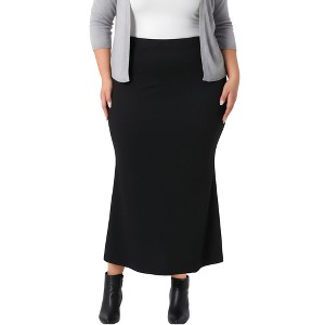 Agnes Orinda Women's Plus Size High Waist Long Bodycon Mermaid Casual Flowy Skirts - 1 of 4