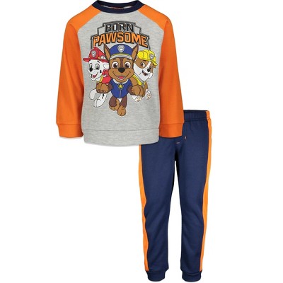 Nickelodeon Paw Patrol Rubble Marshall Chase Fleece Graphic T-Shirt and Pants Little Kid to Big Kid