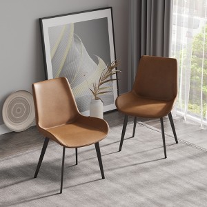 DOMETOUR Modern Dining Chair Black Metal Leg Dining Room Chairs 2Pcs - 1 of 4