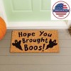 Evergreen 16 x 28 Inches Hope you Brought Boos Welcome Door Mat | Non-Slip Rubber Backing | Dirt catching Natural Coir | Indoor and Outdoor Home Decor - 3 of 4