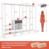 Aheaplus 74'' Closet Organizer with Wood Drawers, Garment Rack with Wood Shelves and Hanging Rods - 4 of 4